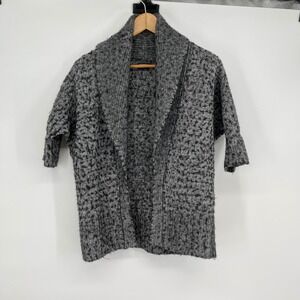 Express Fuzzy Gray Wool Alpaca Blend Open Front‎ Knit Cardigan Sweater Size S